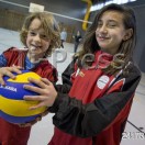 Minivolley: Pallavolo Novaggio / Bedigliora. Nella foto a sin. Nico detto George Clooney e Alessia del 2002 due promesse.