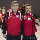 Minivolley: Pallavolo Novaggio / Bedigliora. Nella foto l'allenatrice Daria Petronio e il Presidente Severo Mattinelli.